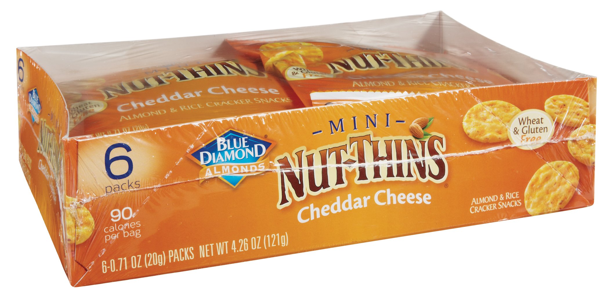 Blue Diamond Mini Nut Thins Cheddar Cheese Almond & Rice Cracker Snacks