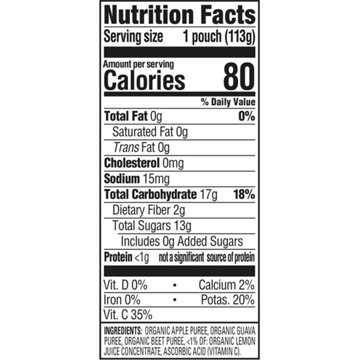 Happy Baby Clearly Crafted Stage 2 Apples Guavas & Beets  Baby Food Pouch