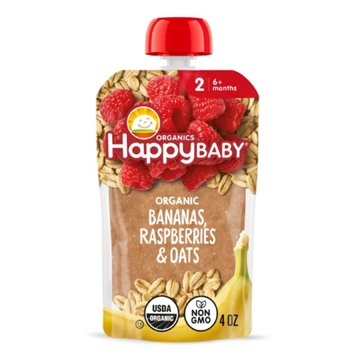 Happy Baby Organics Stage 2 Bananas Raspberries & Oats Organic Baby