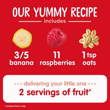 Happy Baby Organics Stage 2 Bananas Raspberries & Oats Organic Baby, 4 oz