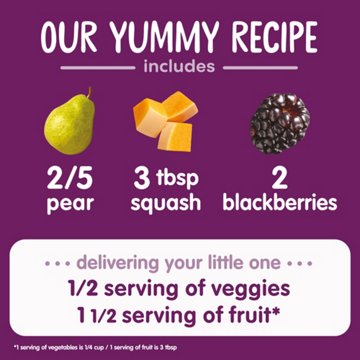 Happy Baby Clearly Crafted Stage 2 Pears Squash & Blackberries Organic