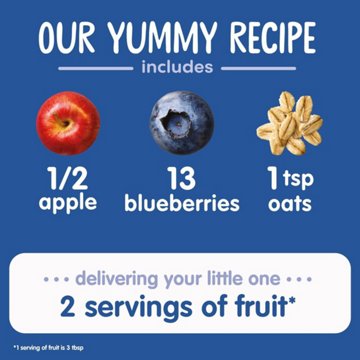Happy Baby Clearly Crafted Stage 2 Apples Blueberries & Oats Organic Baby Food Pouch, 4 oz