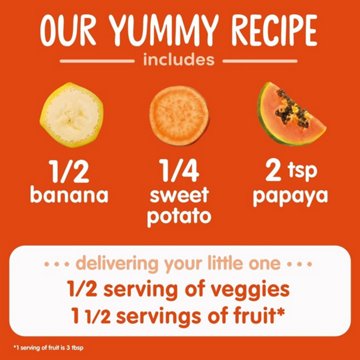Happy Baby Clearly Crafted Stage 2 Bananas Sweet Potatoes & Papaya Baby Food Pouch