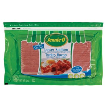 Jennie-O Lower Sodium Turkey Bacon with Sea Salt, 12 oz
