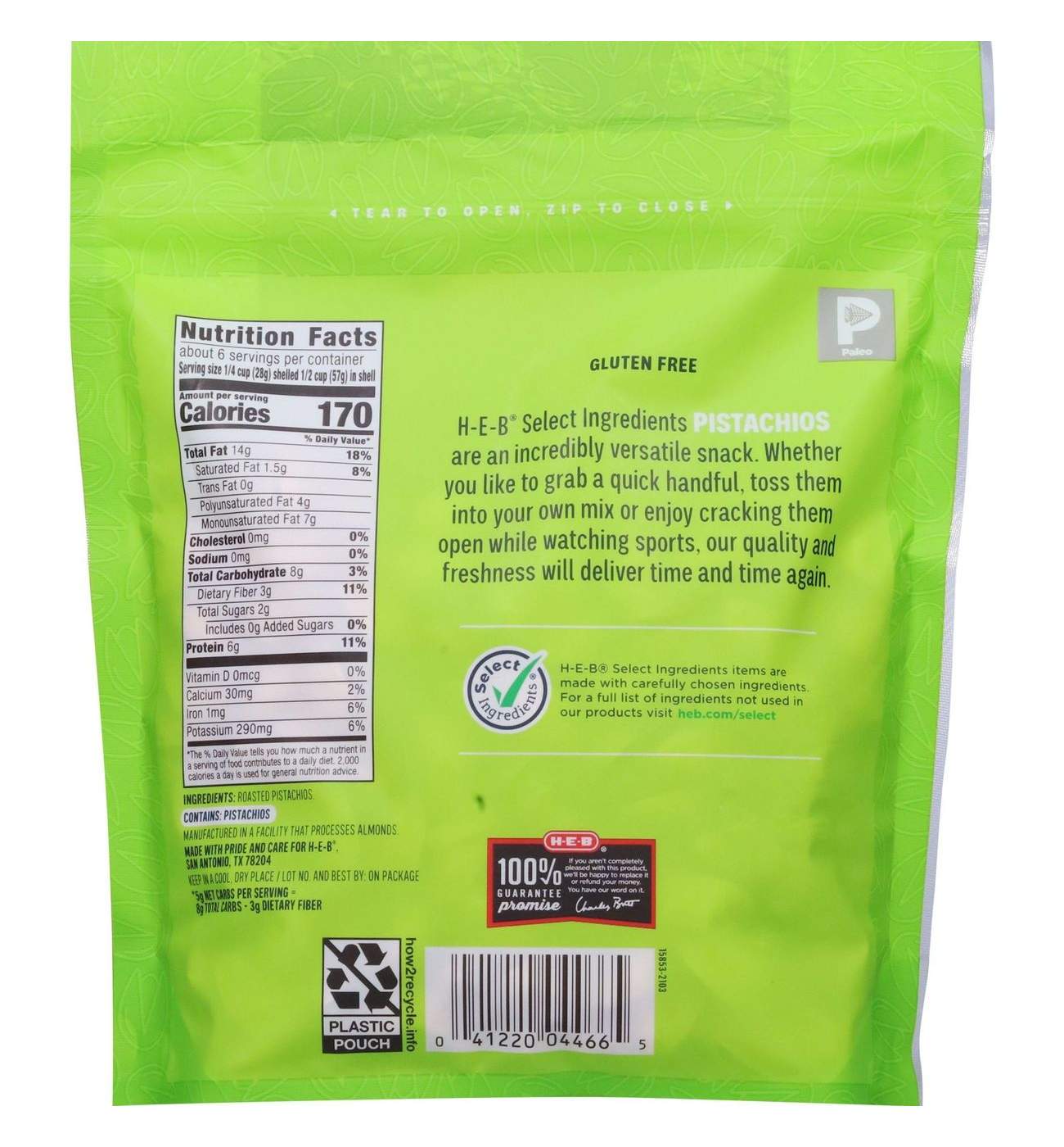 H-E-B Unsalted Roasted Pistachios; image 3 of 4