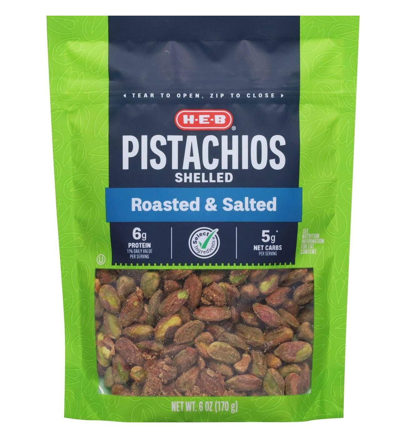 H-E-B Salted Roasted Shelled Pistachios; image 3 of 5