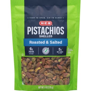 H-E-B Salted Roasted Shelled Pistachios, 6 oz