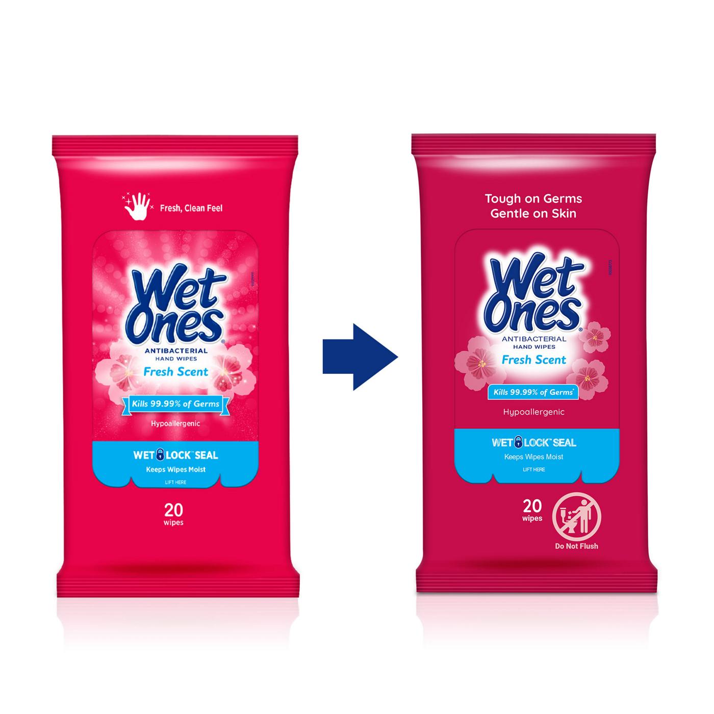 Wet Ones Antibacterial Hand Wipes Fresh Scent 20 ct (2-PACK