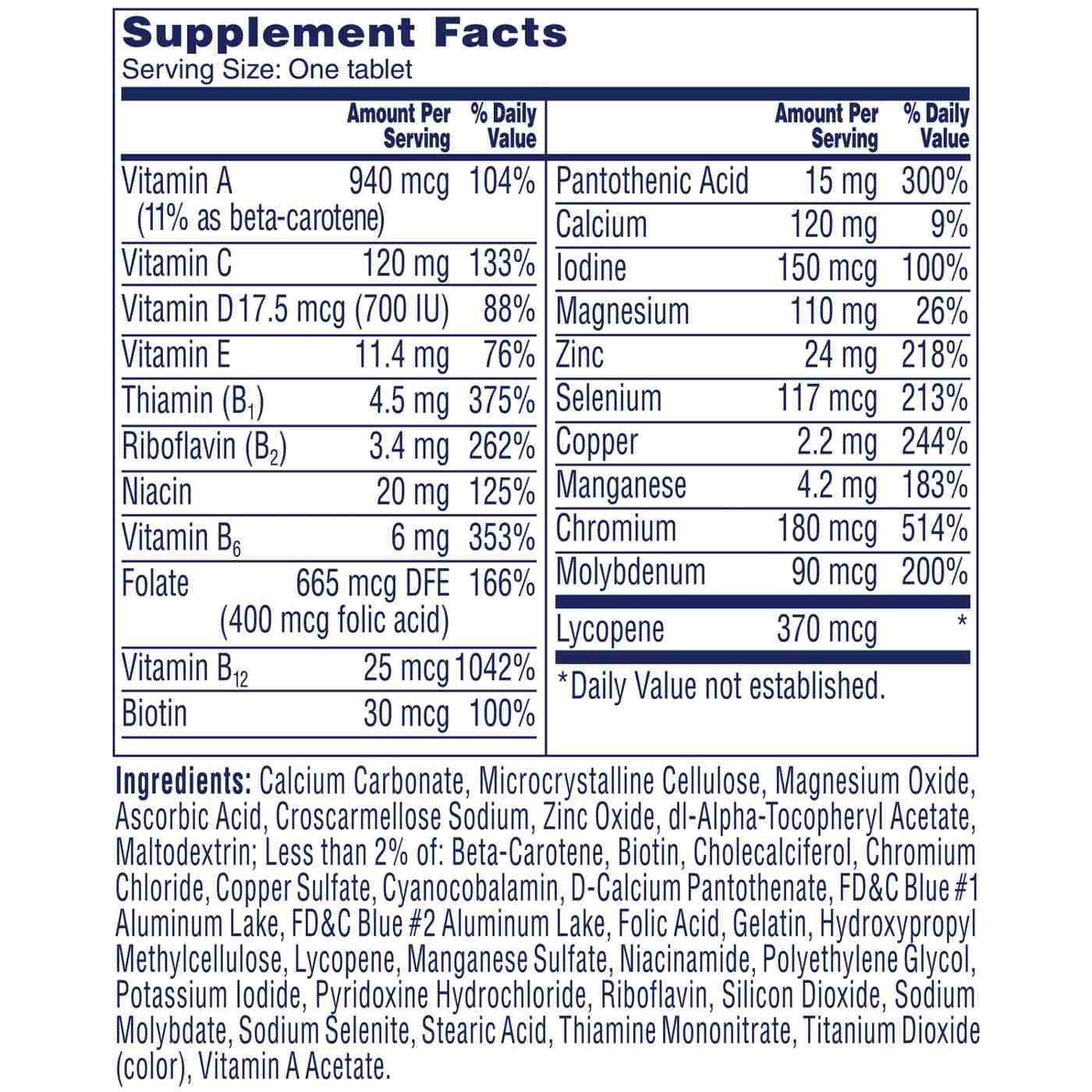 One A Day Men's 50+ Healthy Advantage Multivitamin; image 2 of 5