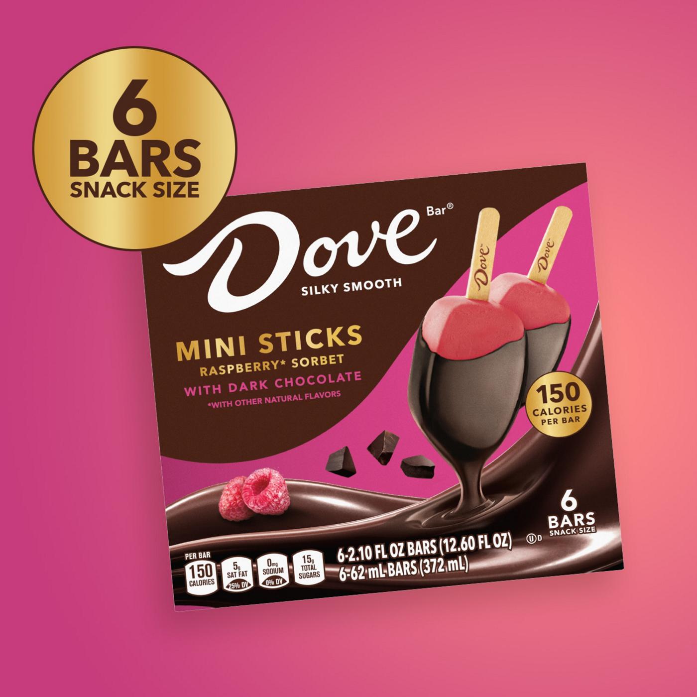 Dove Raspberry Sorbet with Dark Chocolate Ice Cream Bars; image 6 of 9