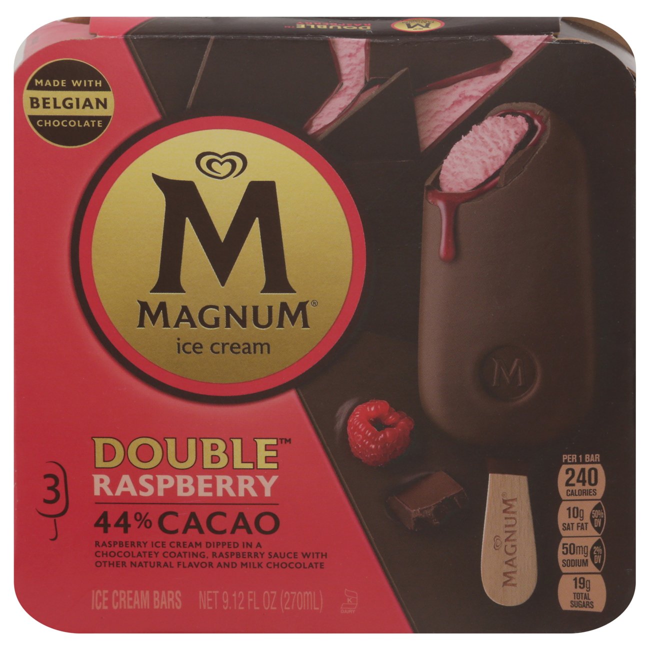 Magnum Double Raspberry Ice Cream Bars Shop Bars & Pops at HEB