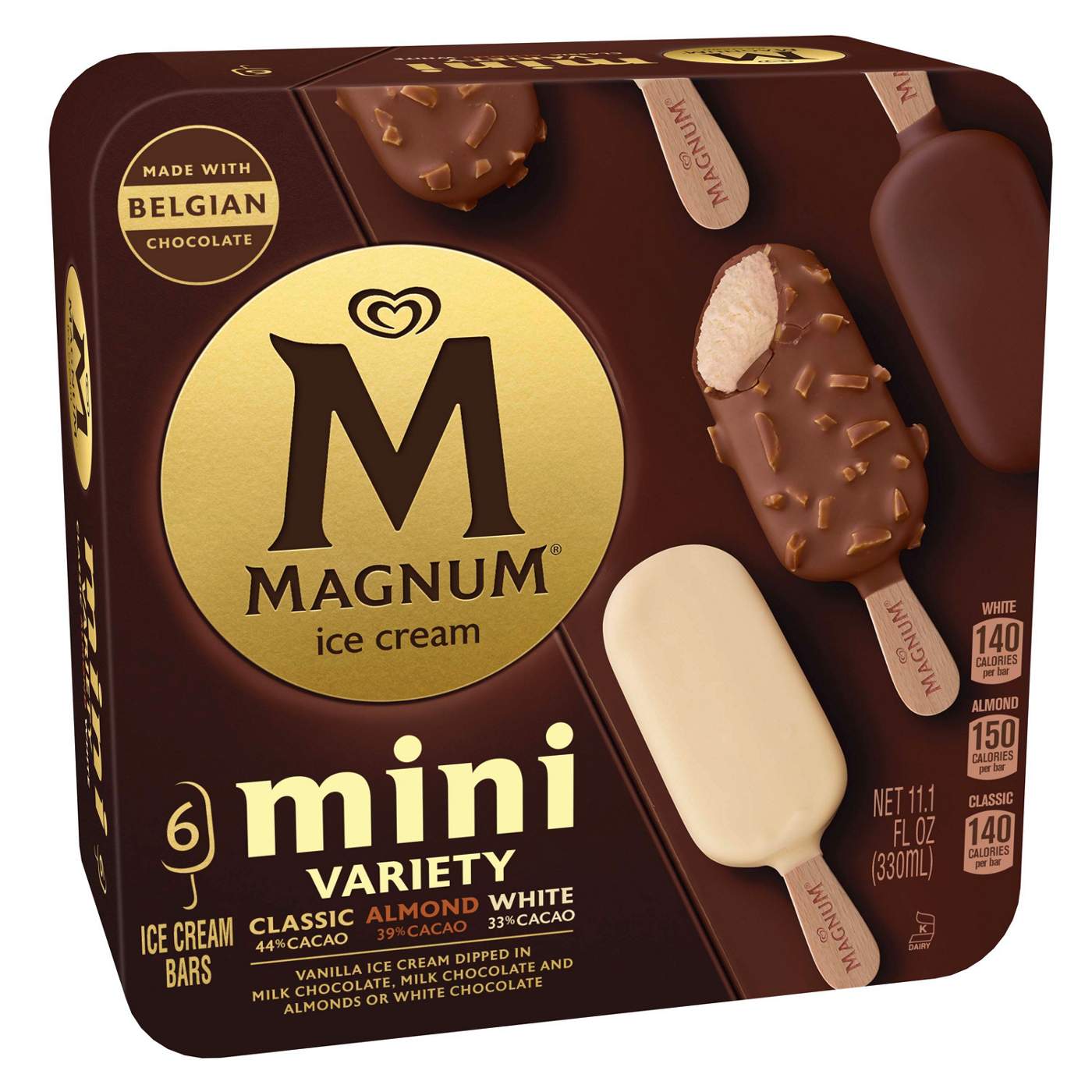 Magnum Mini Ice Cream Bars Classic Almond White - Shop Bars & Pops at H-E-B