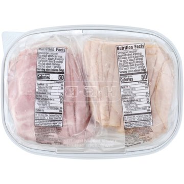 H-E-B Oven-Roasted Turkey Breast & Black Forest Ham Lunch Meat - Combo Pack, 16 oz