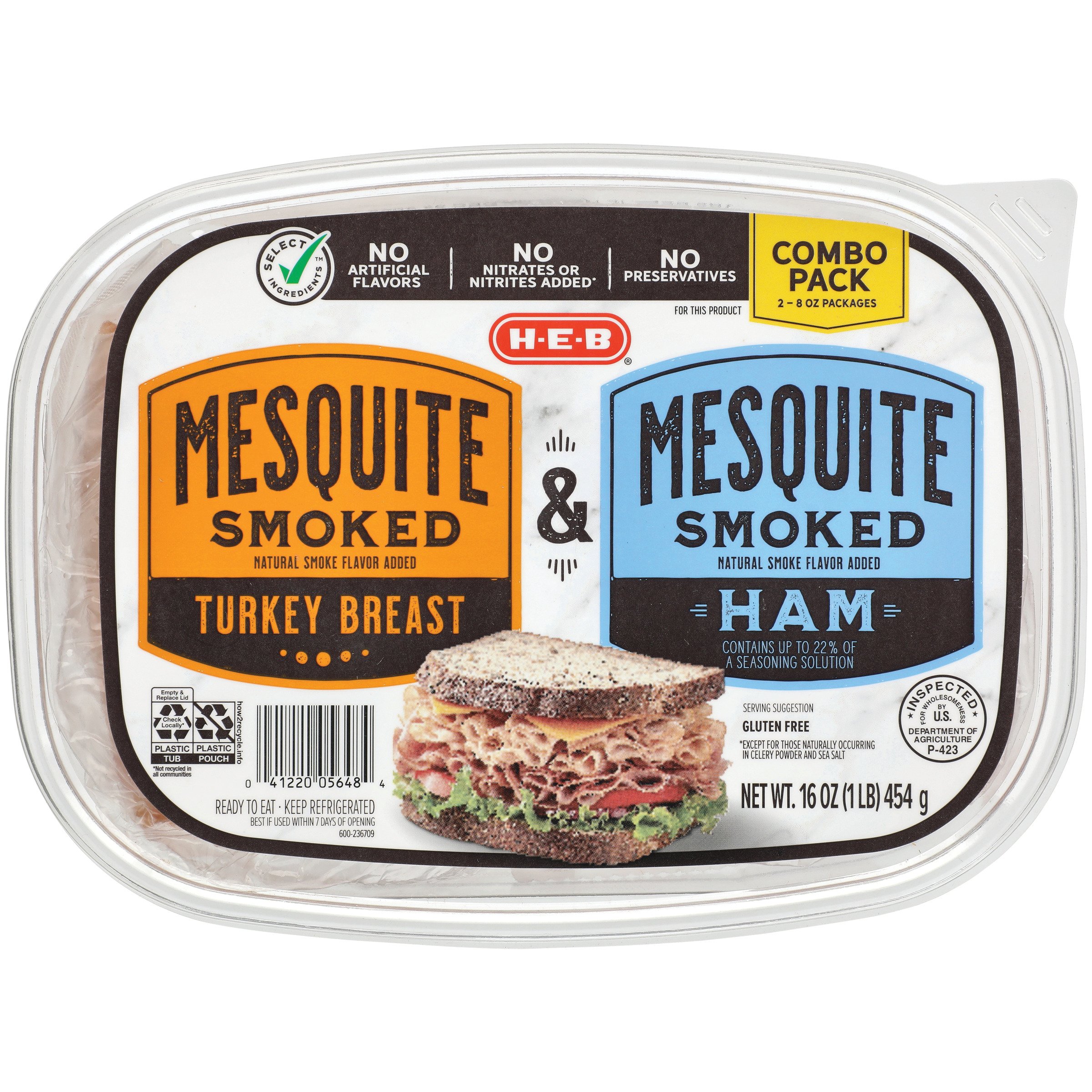 H-E-B Select Ingredients Mesquite Smoked Turkey And Ham - Shop Meat At ...