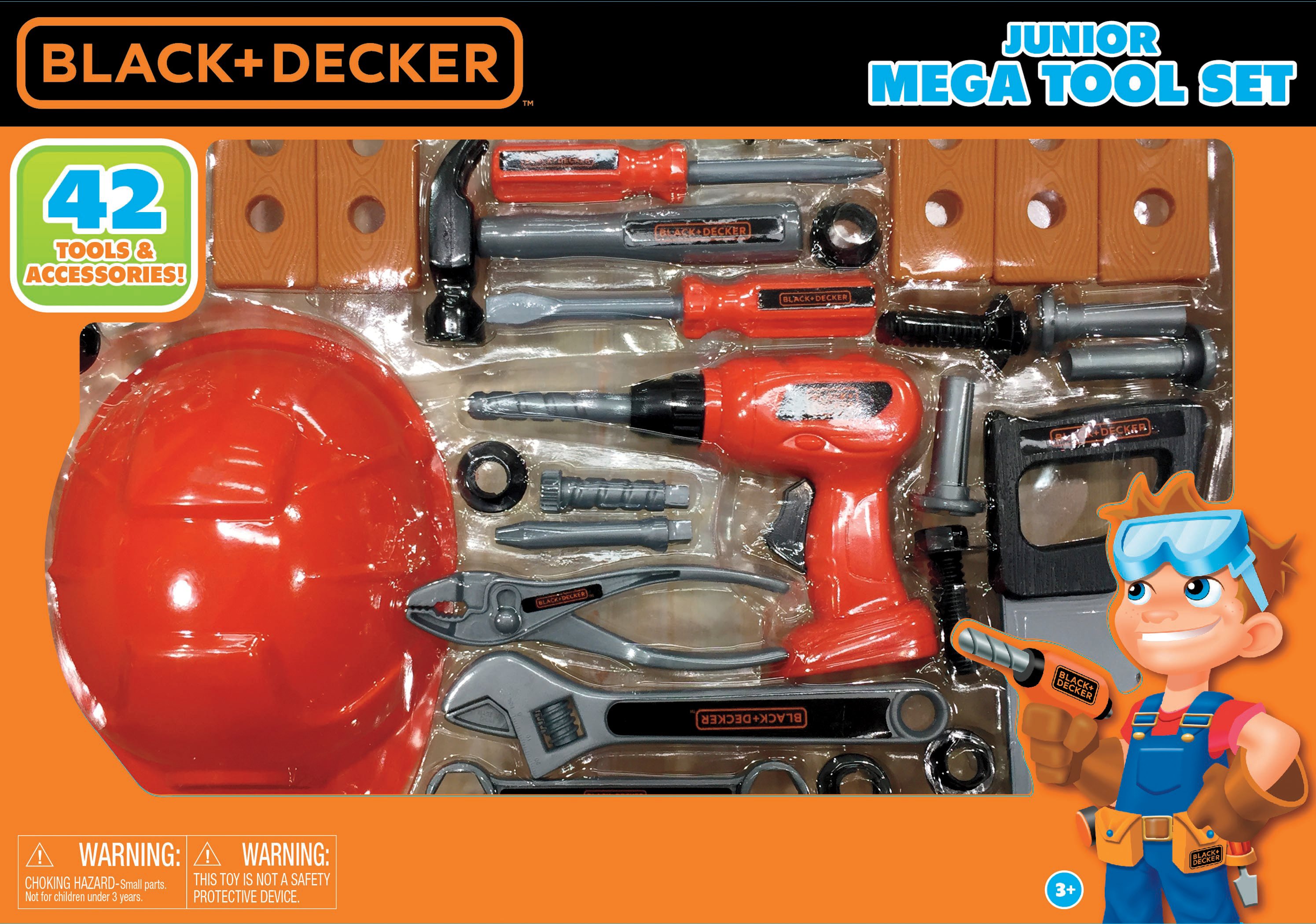 BLACK+DECKER Junior Kids Tool Set - Mega Tool Set with 42 Tools