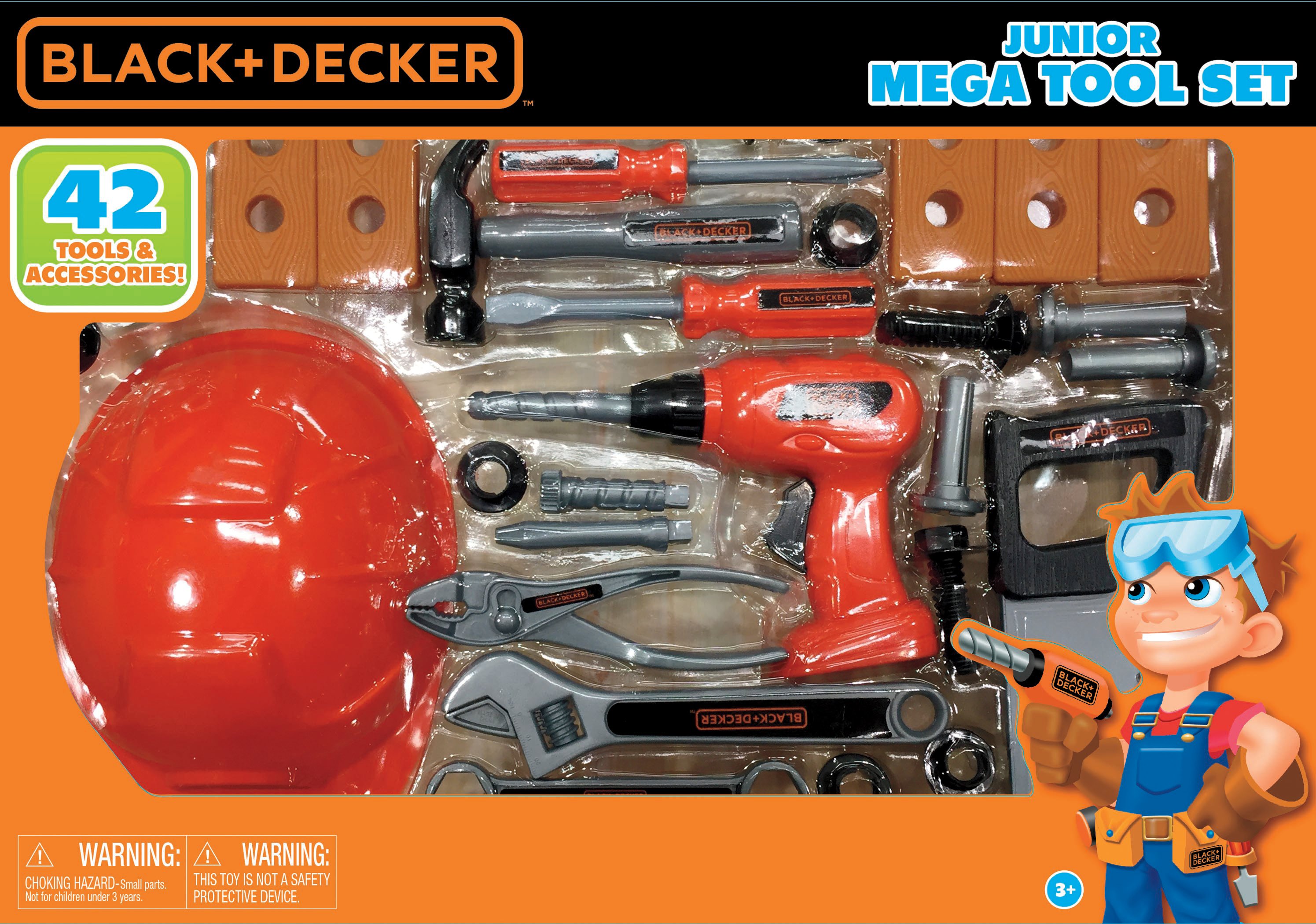 Black + Decker Junior Kids Tool Set - Mega Tool Set with 42 Tools &  Accessories! Role