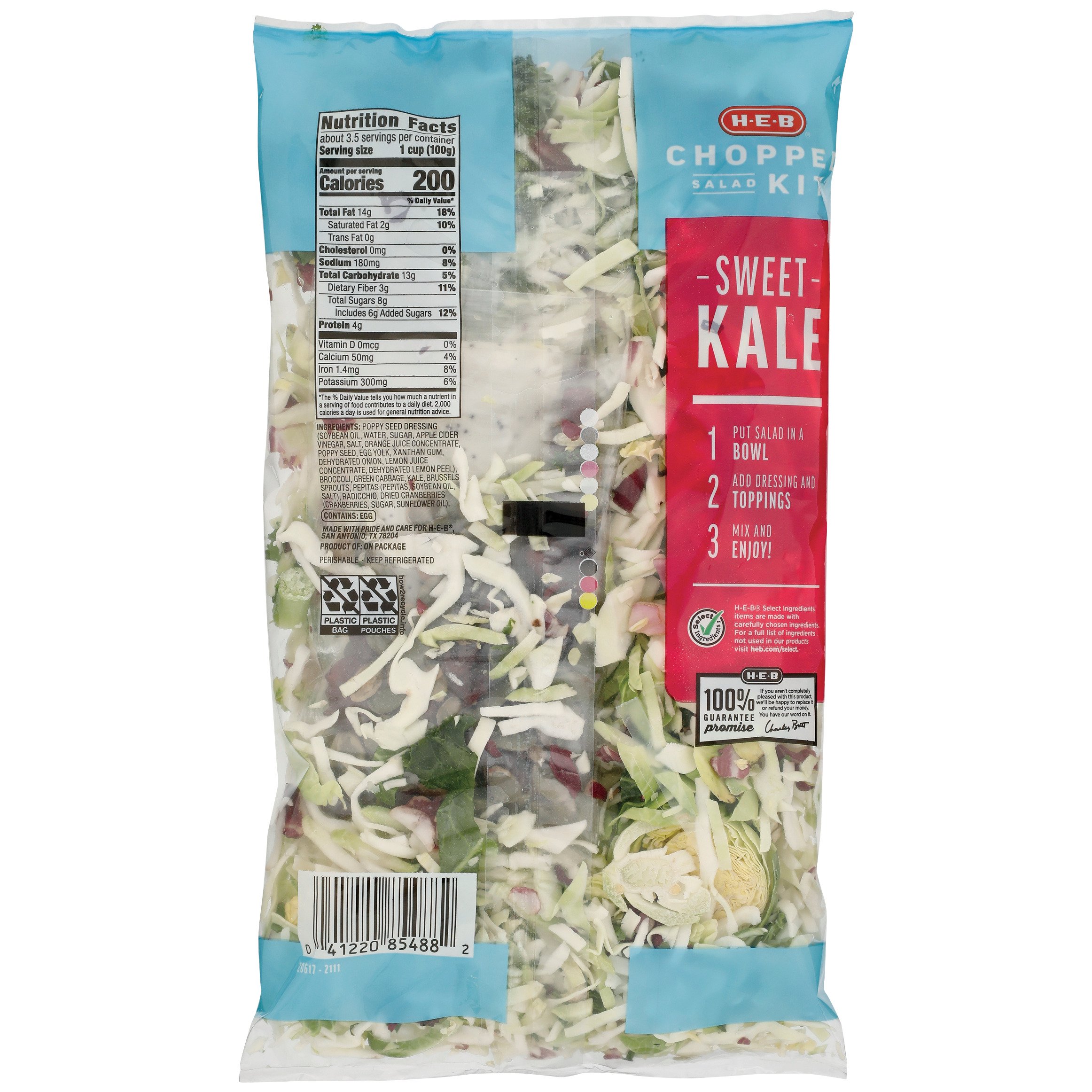 H-E-B Chopped Salad Kit - Sweet Kale, Each, Joe V's Smart Shop