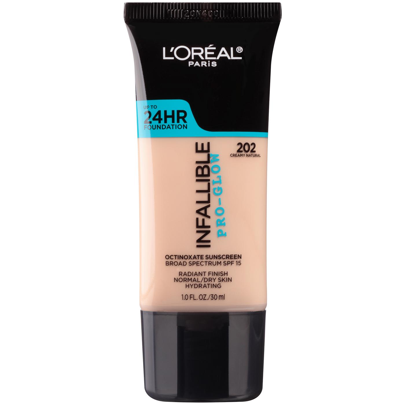 L'Oréal Paris Infallible Pro-Glow SPF Foundation, 24HR Coverage Creamy Natural; image 1 of 2