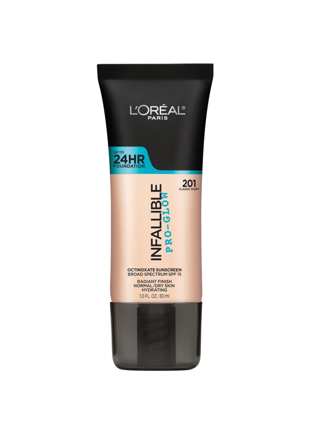 L'Oréal Paris Infallible Pro-Glow SPF Foundation, 24HR Coverage Classic Ivory; image 1 of 2