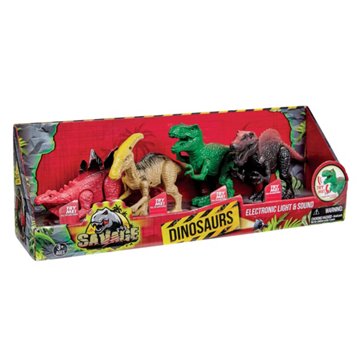 Boley Savage Electronic Light & Sound Dinosaurs, 4 pk