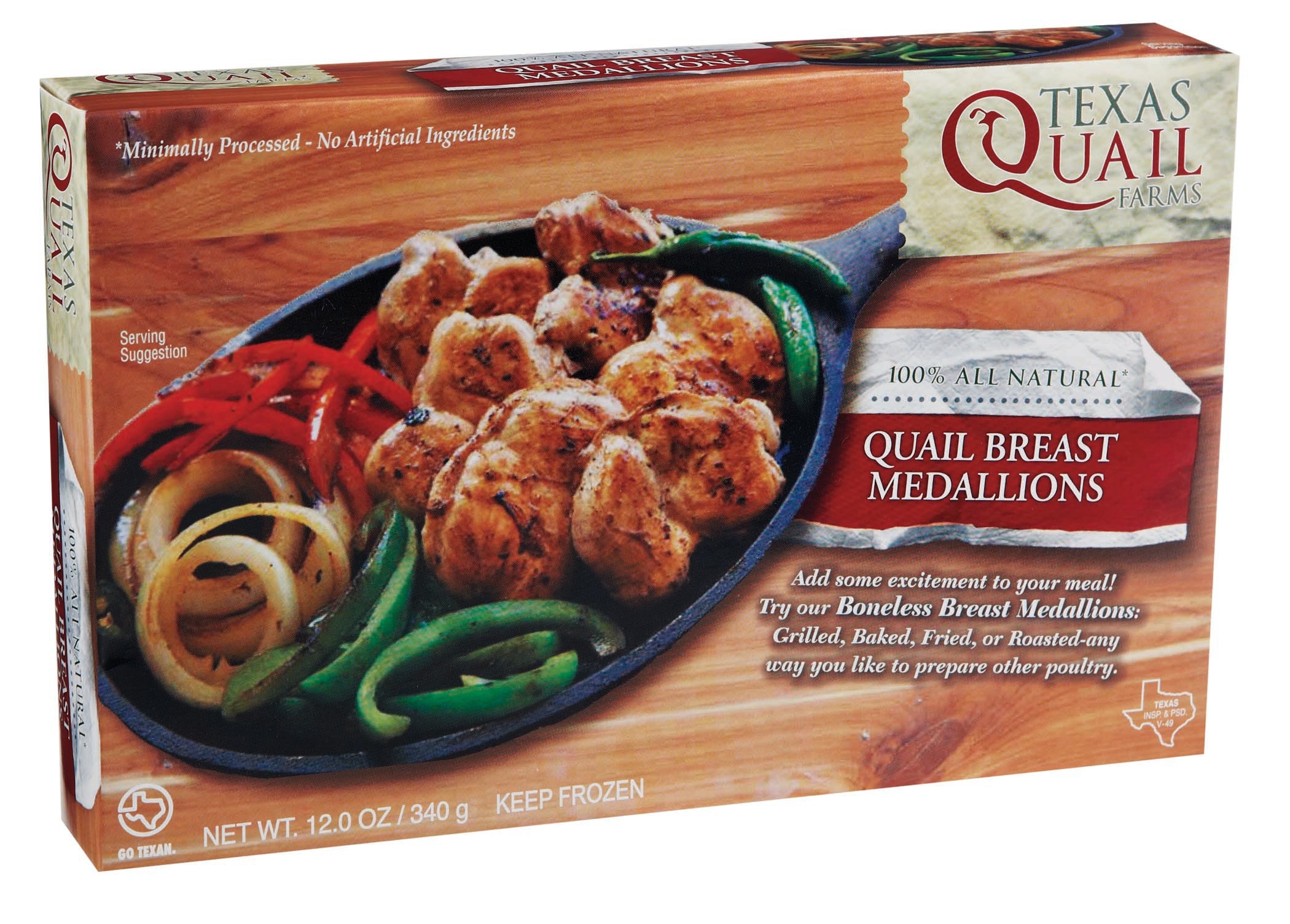 Texas Quail Farms Boneless Quail Breast Medallions Shop Duck & quail