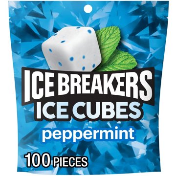 Ice Breakers Ice Cubes Peppermint Sugar Free Chewing Gum, 100 pc