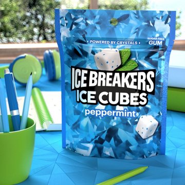 Ice Breakers Ice Cubes Peppermint Sugar Free Chewing Gum, 100 pc