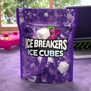 Ice Breakers Ice Cubes Arctic Grape Sugar Free Chewing Gum, 100 pc