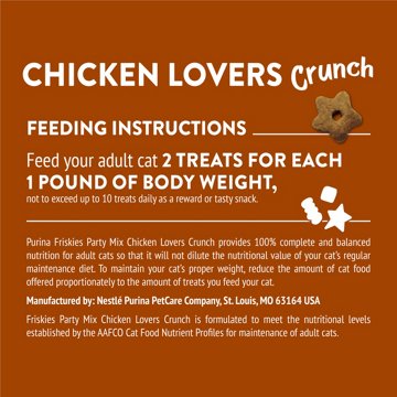 Friskies Purina Cat Treats Party Mix - Chicken Lovers Crunch, 20 oz
