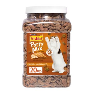 Friskies Purina Cat Treats Party Mix - Chicken Lovers Crunch, 20 oz