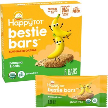 Happy Tot Organics Bestie Bars Banana & Oats Soft-Baked Oat Bars
