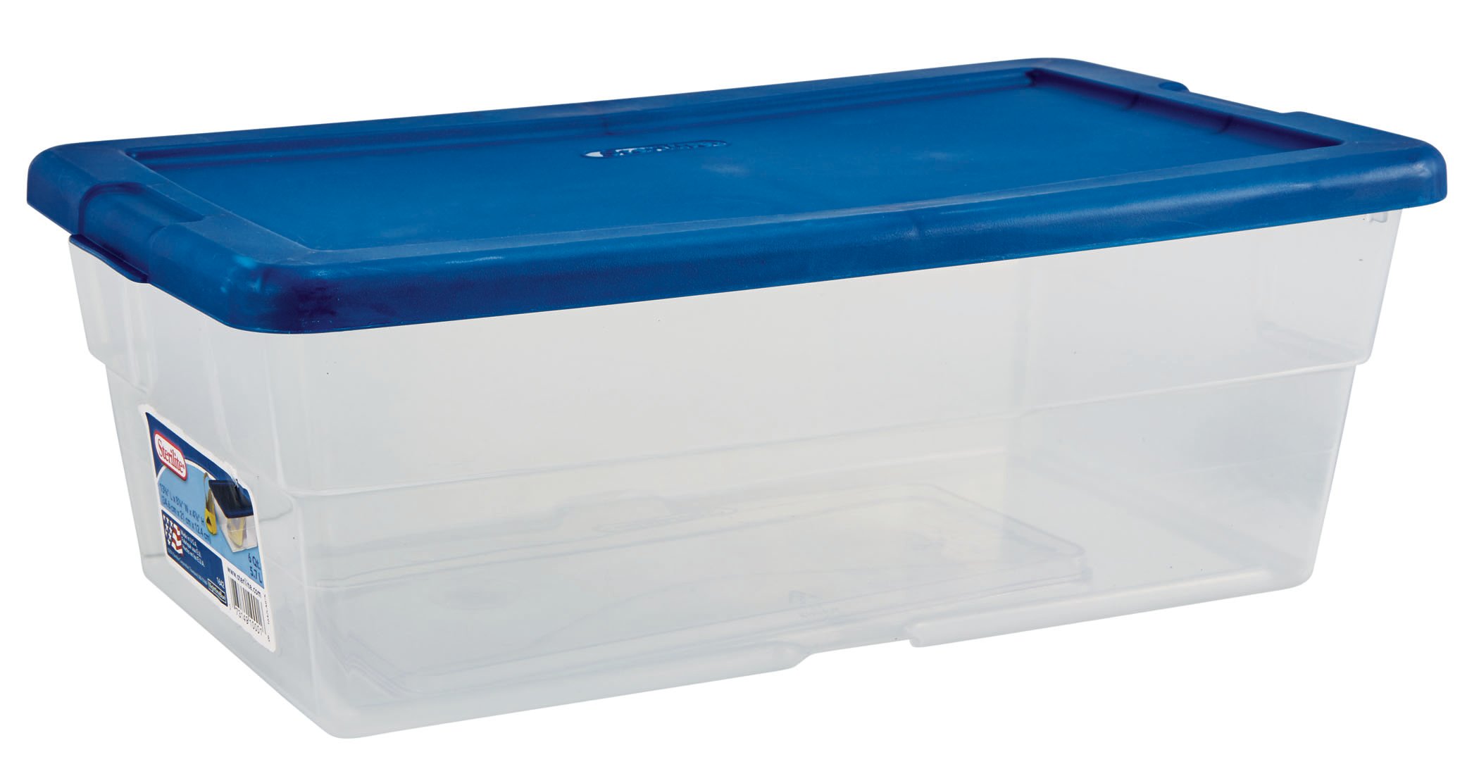 Sterilite Stackable 6 Qt Storage Box Container, Clear, Marine Blue Lid (60  Pack), 60 pc - Food 4 Less