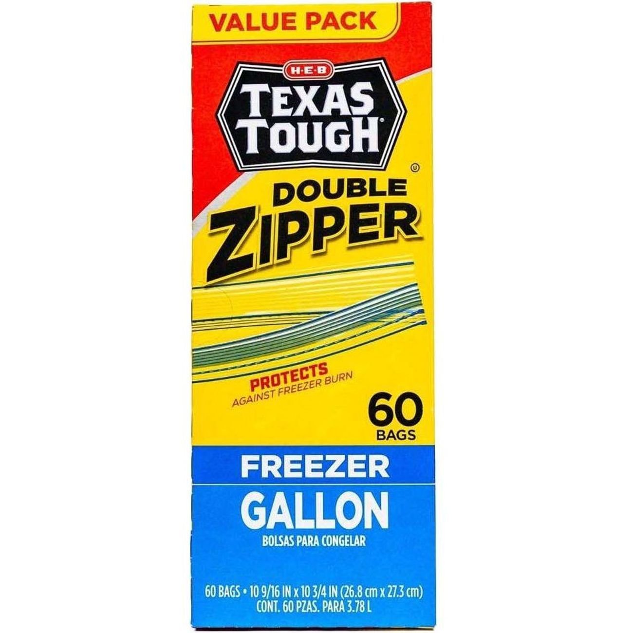 HEB Texas Tough Double Zipper Gallon Freezer Bags Value Pack Shop