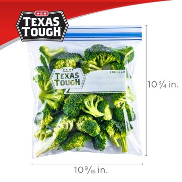 H-E-B Texas Tough Double Zipper Gallon Freezer Bags - Value Pack, 60 ct