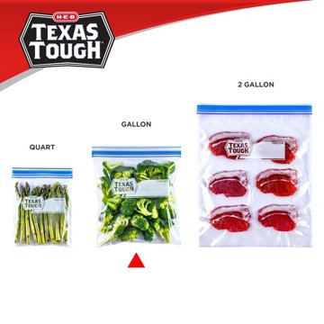 H-E-B Texas Tough Double Zipper Gallon Freezer Bags - Value Pack, 60 ct