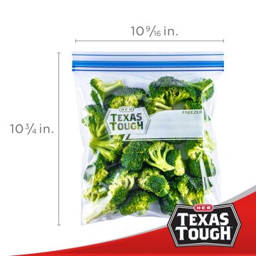 H-E-B Texas Tough Double Zipper Gallon Freezer Bags - Value Pack, 60 ct