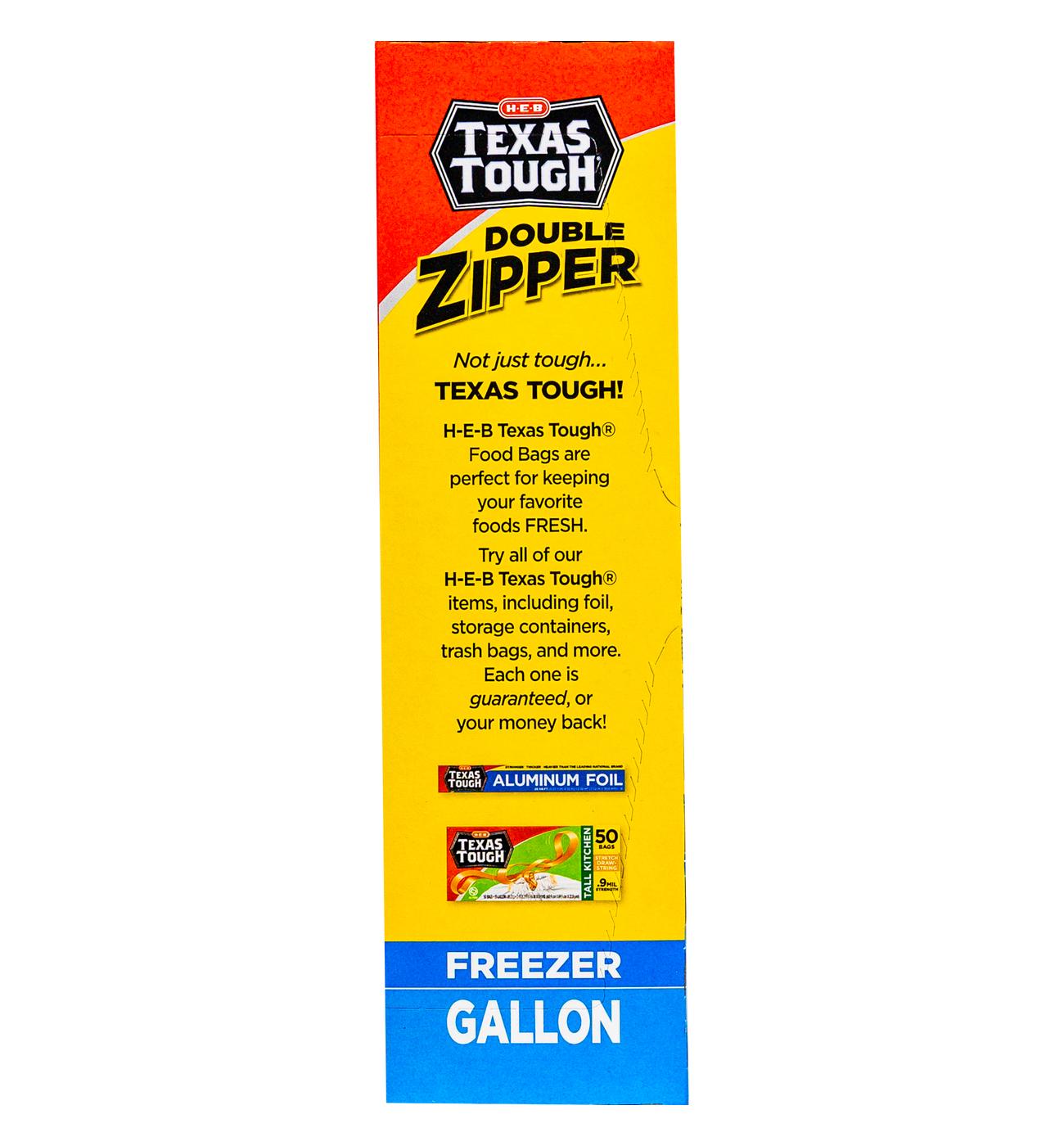 H-E-B Texas Tough Double Zipper Gallon Freezer Bags - Value Pack; image 6 of 6