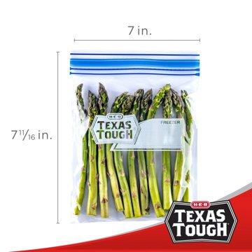 H-E-B Texas Tough Double Zipper Quart Freezer Bags - Value Pack, 80 ct