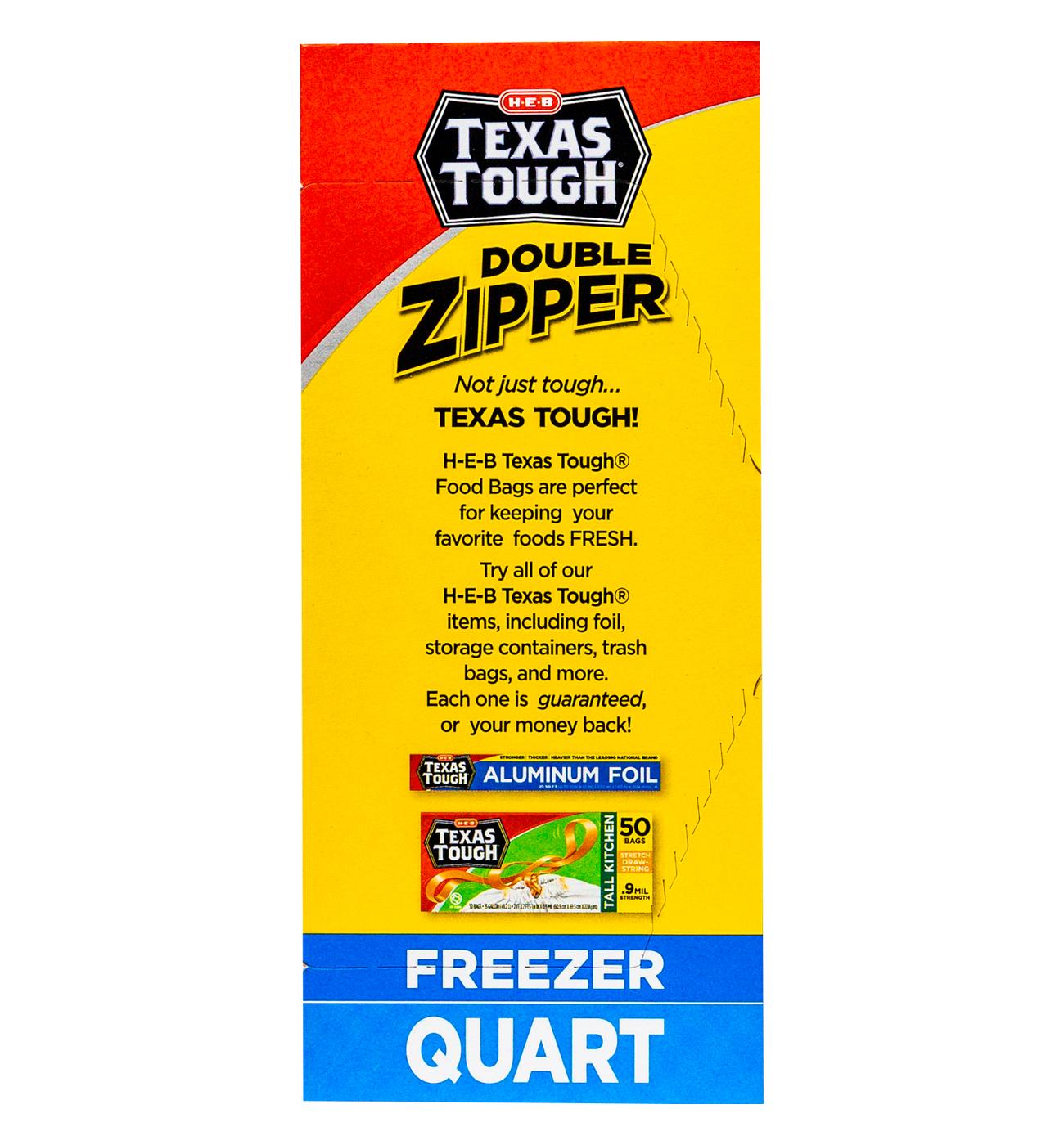 H-E-B Texas Tough Double Zipper Quart Freezer Bags - Value Pack; image 6 of 6