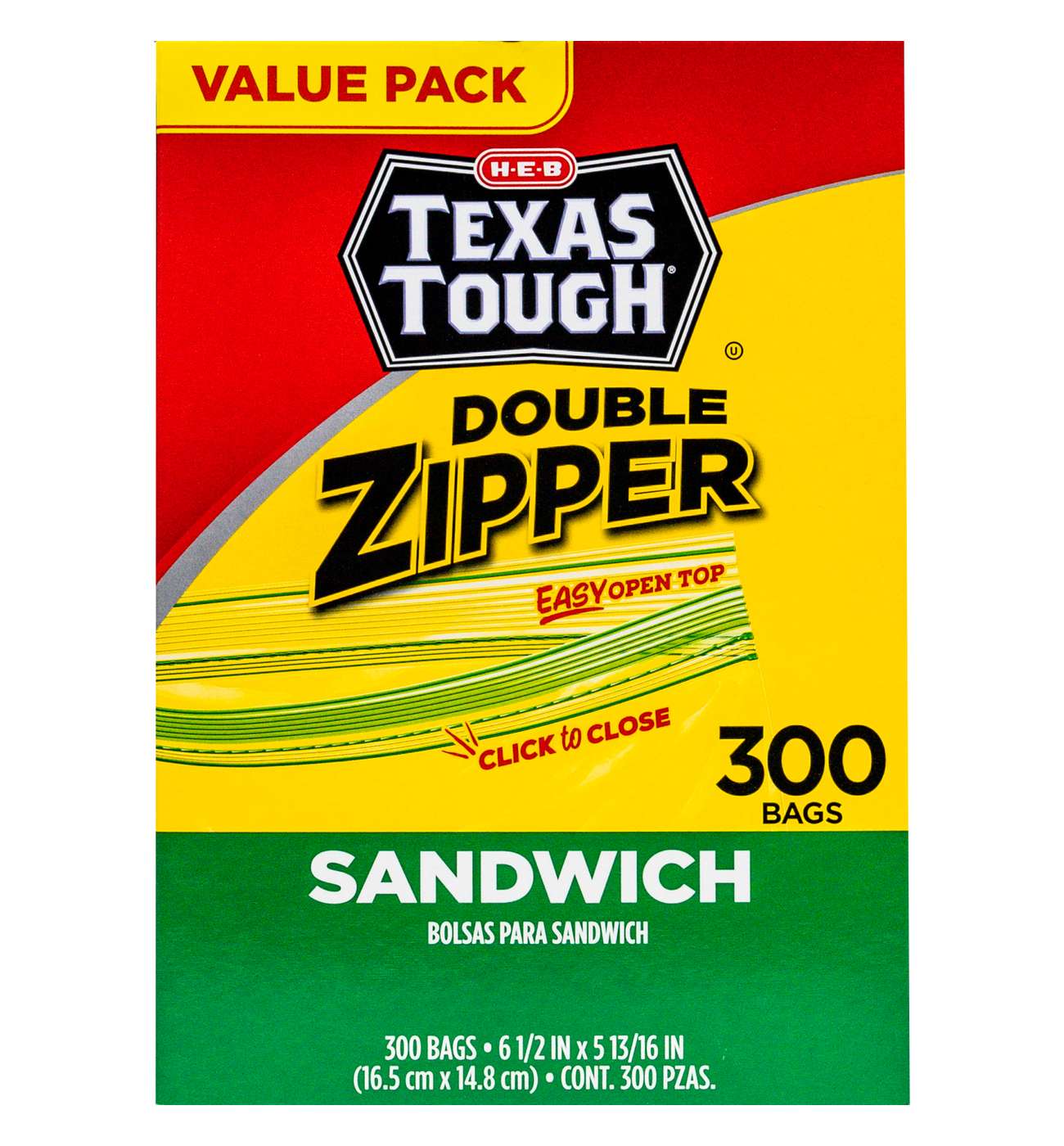 H-E-B Texas Tough Double Zipper Sandwich Bags - Value Pack; image 1 of 6