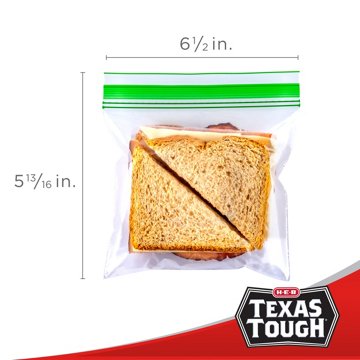 H-E-B Texas Tough Double Zipper Sandwich Bags - Value Pack, 300 ct
