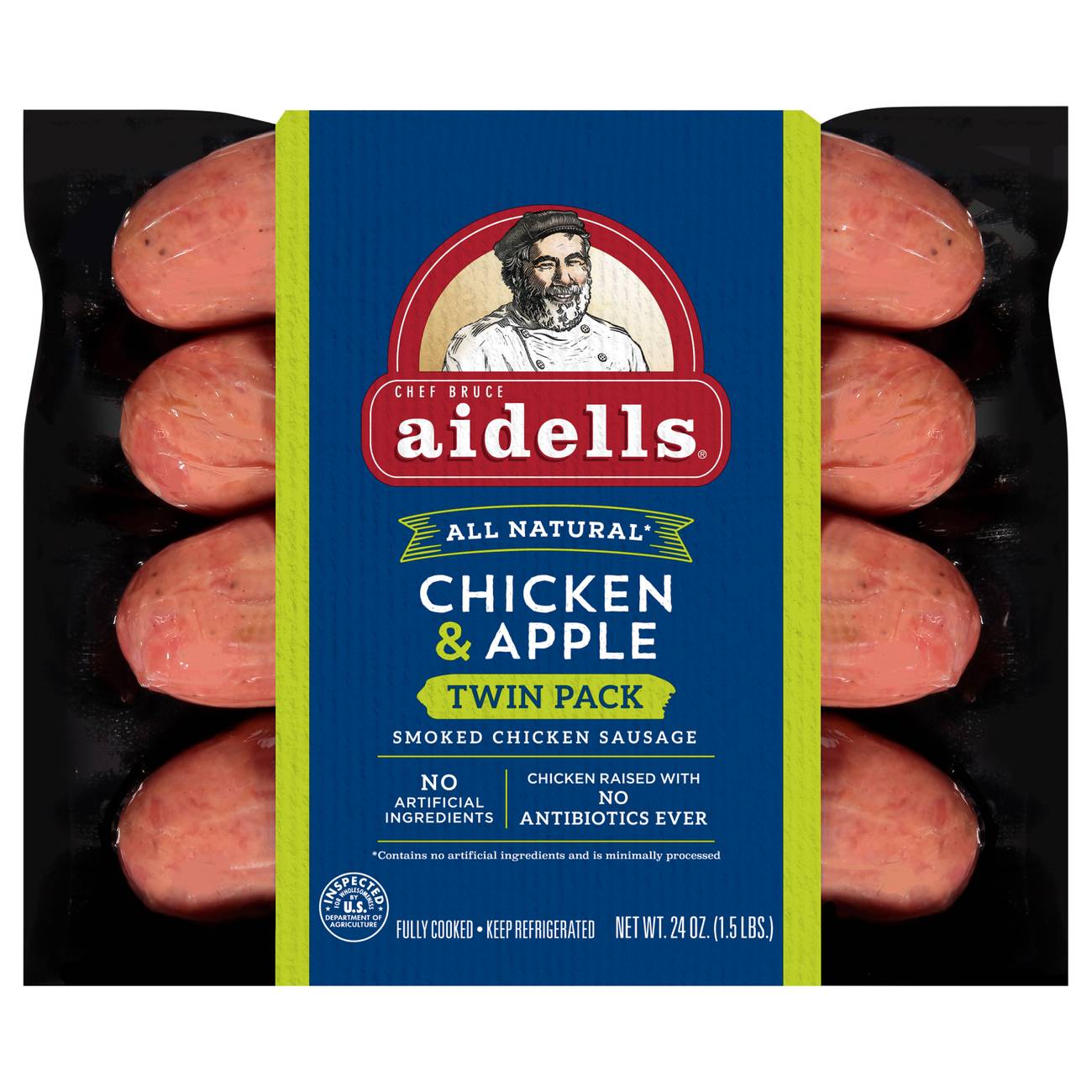 aidells Smoked Chicken Sausage Links - Apple - Twin Pack; image 1 of 2