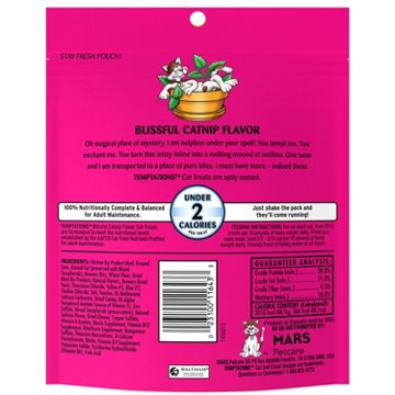 Temptations Classic Crunchy and Soft Cat Treats - Blissful Catnip Flavor