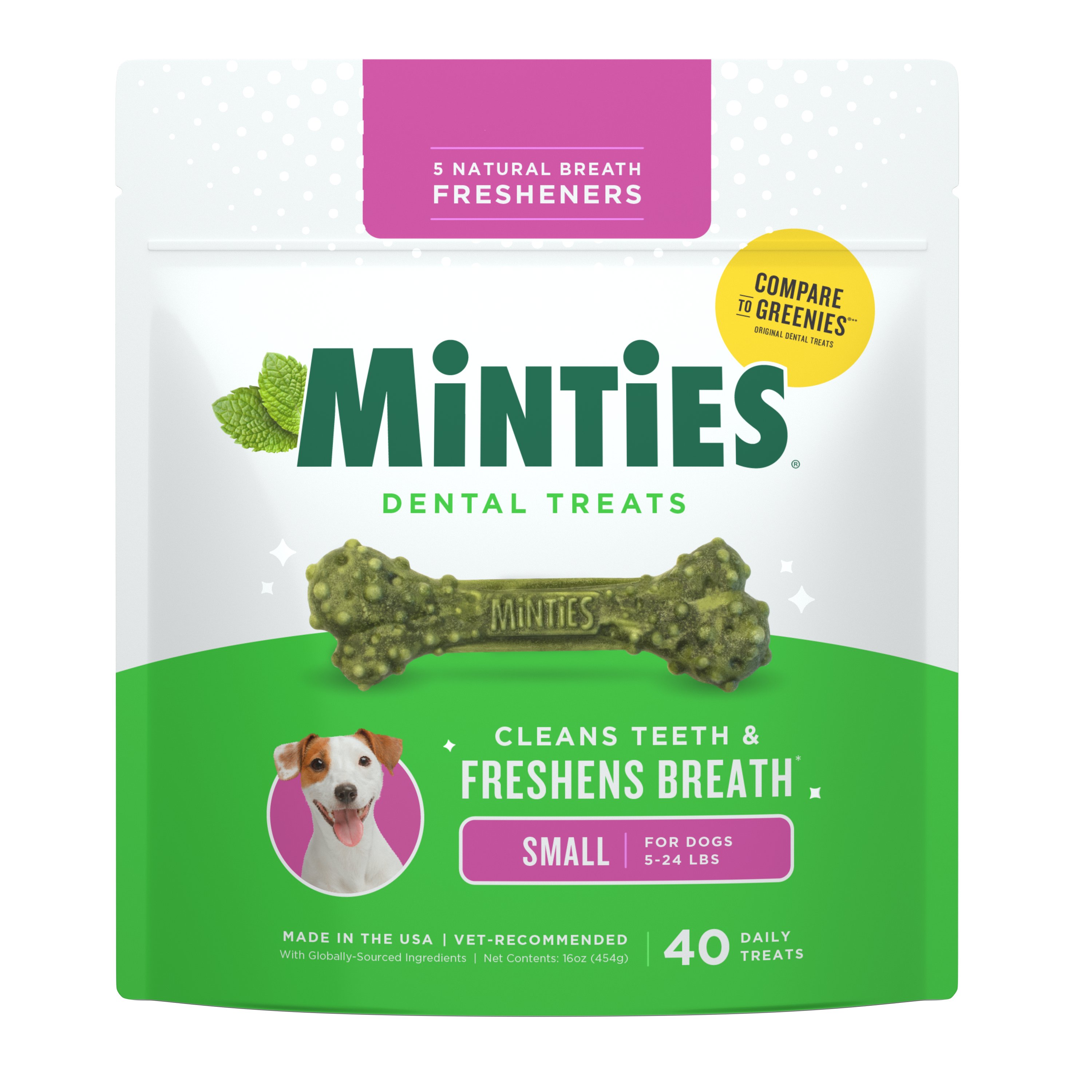 VetIQ Minties Dental Bones Tiny & Small Dog Treats Shop Dogs at HEB