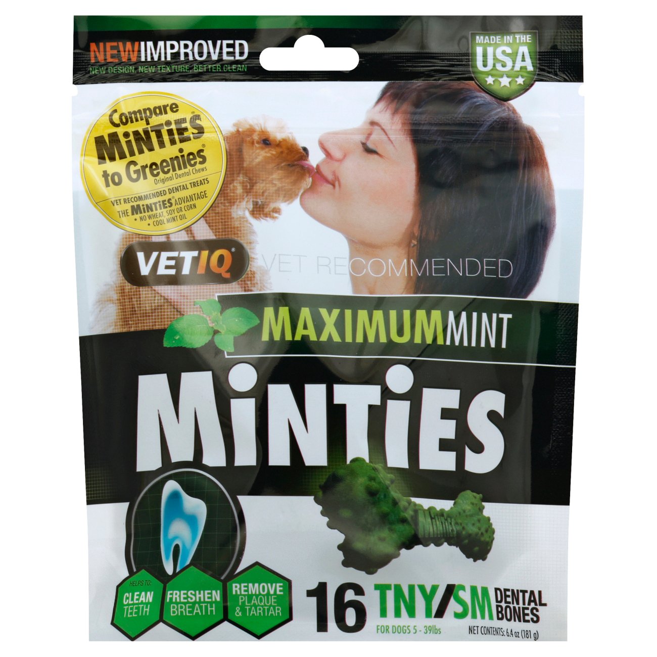 VetIQ Minties Dental Bones Tiny & Small Dog Treats Shop Dogs at HEB