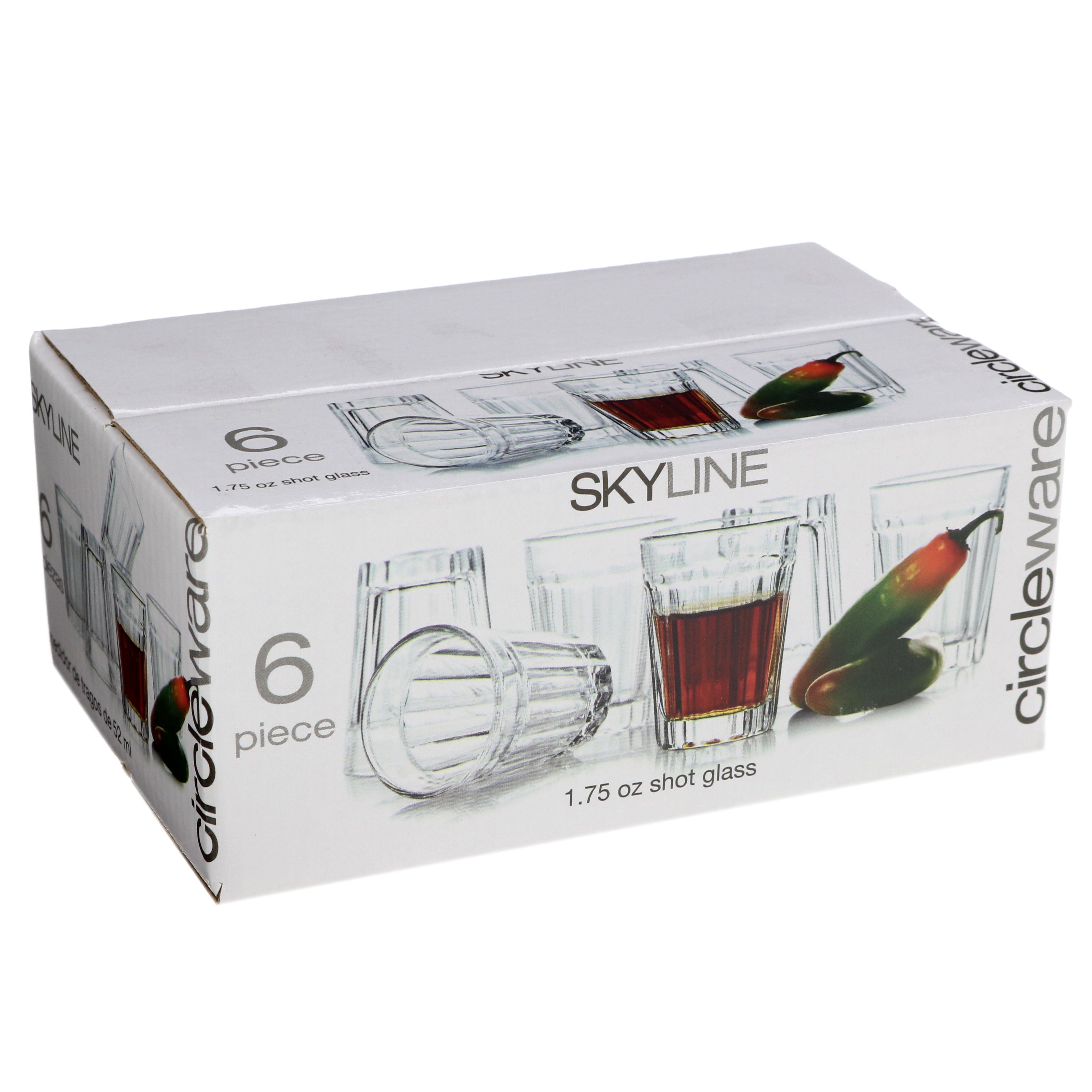 Circle Glass Skyline 6 Ounce Shot Glass Shop Glasses & Mugs at HEB