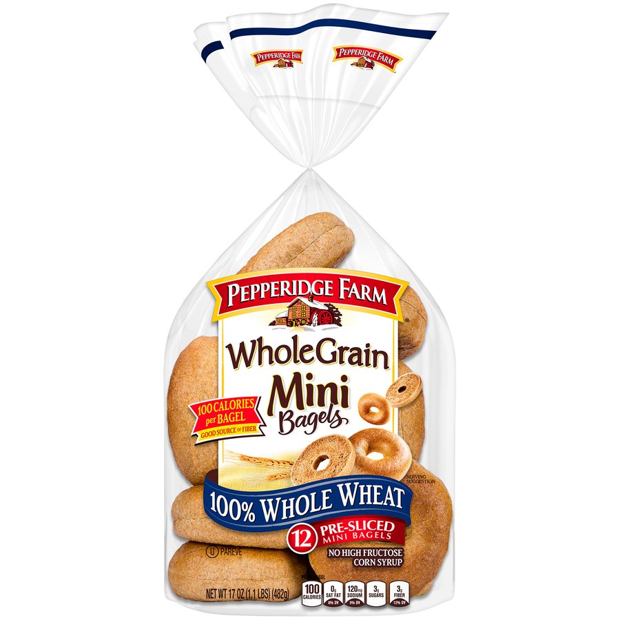 Pepperidge Farm Whole Grain 100 Whole Wheat Mini Bagels Shop Bread