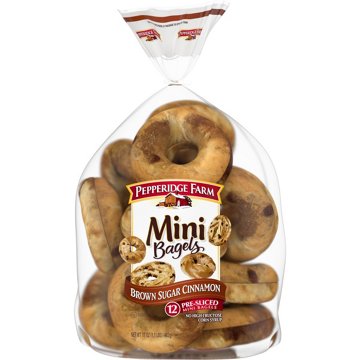 Pepperidge Farm Farmhouse Mini Brown Sugar Cinnamon Bagels, 17 oz