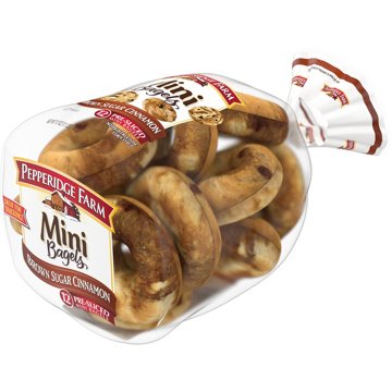 Pepperidge Farm Farmhouse Mini Brown Sugar Cinnamon Bagels, 17 oz