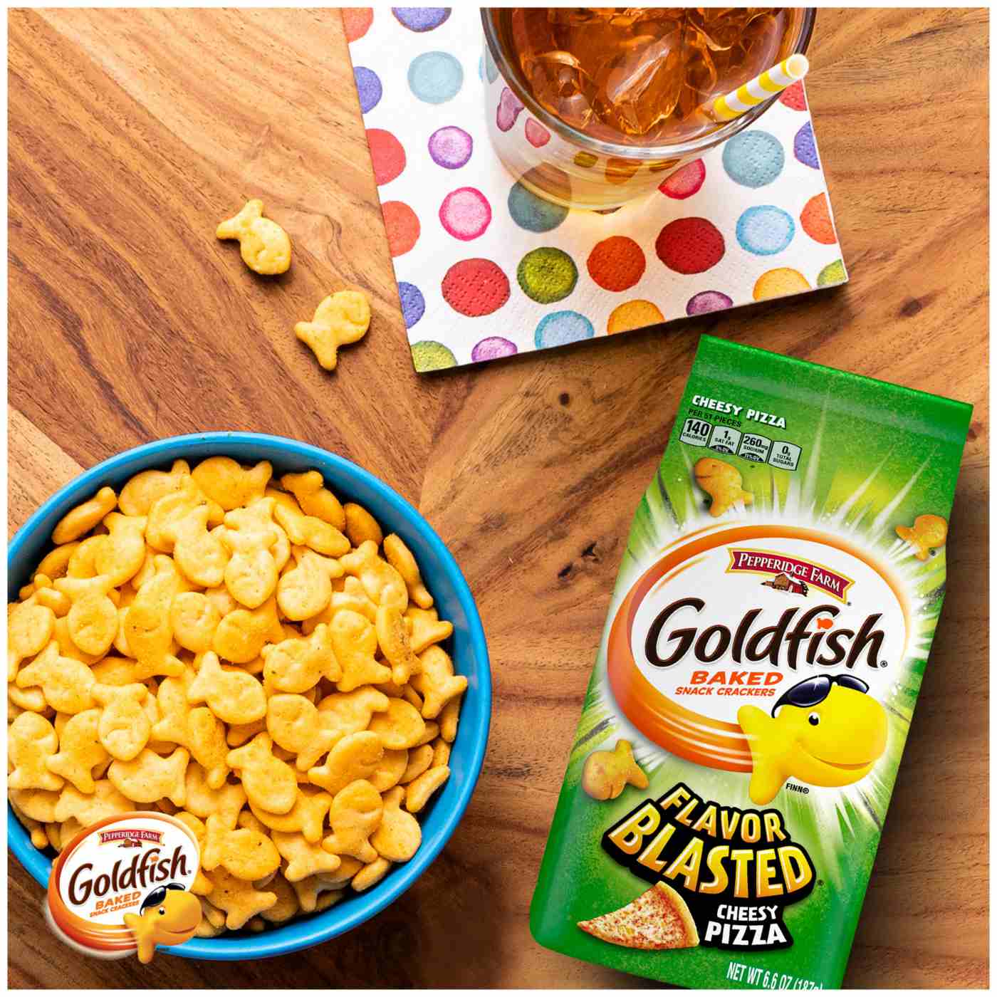 Pepperidge Farm Goldfish Flavor Blasted Xtra Cheesy Pizza Crackers; image 2 of 9